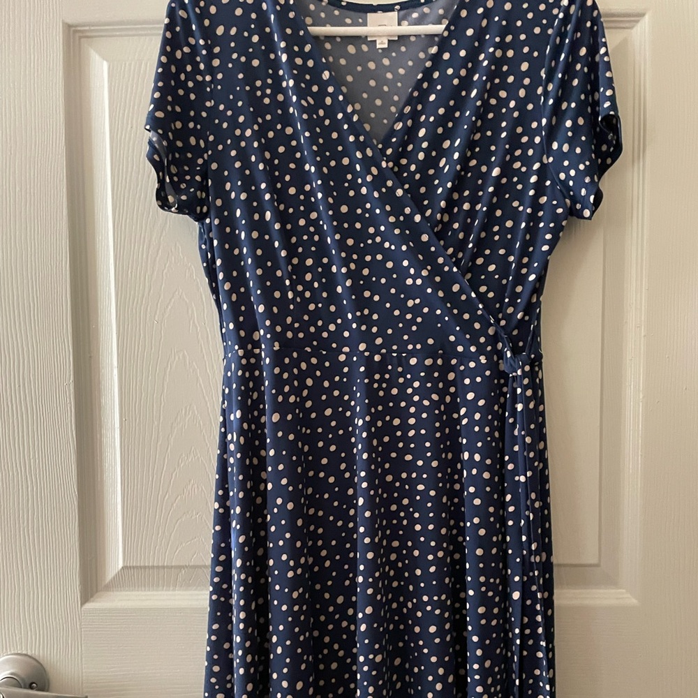 Kaileigh (Stitch Fix) medium dress blue polka dots. Never worn. BNWOT